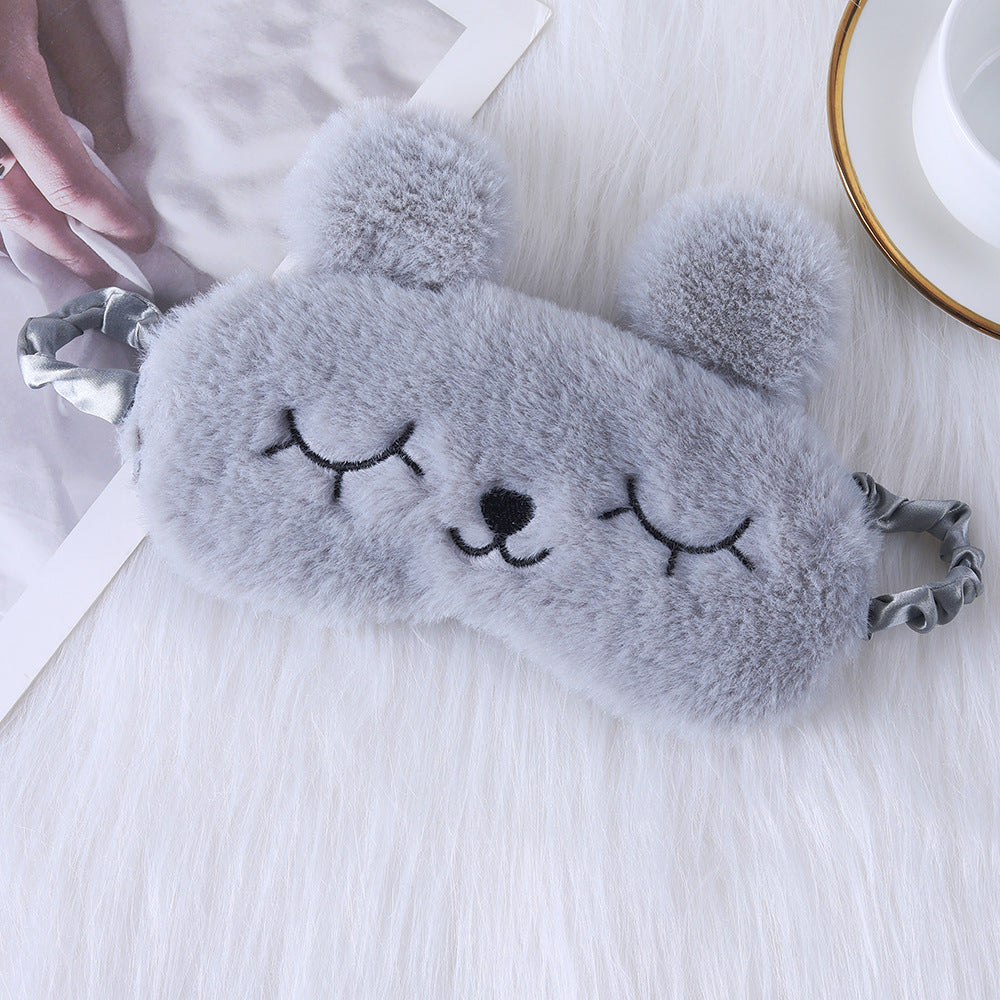 Ladies nan cozy unicorn sleep mask with embroidered eyelashes, soft plush and elastic ruffled ribbon 
Maetiva
