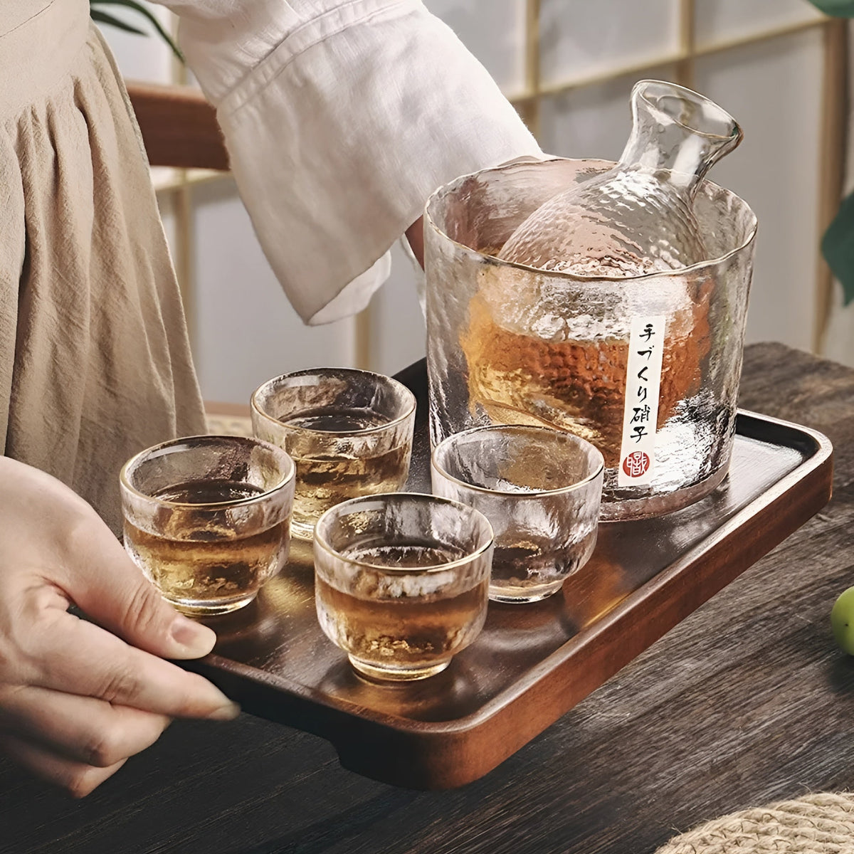 Japanese Glass Set – Elegant Sake & Whisky Set | Perfect for Bar & Home | Ahahay