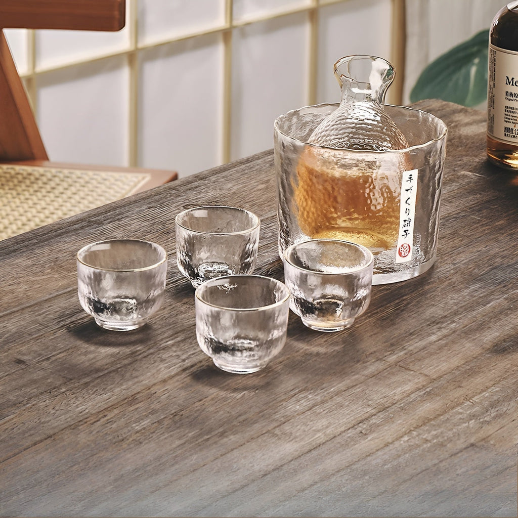Japanese Glass Set – Elegant Sake & Whisky Set | Perfect for Bar & Home | Ahahay
