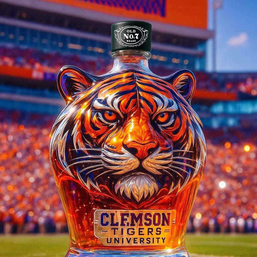 Clemson Tigers Whiskey Bottle