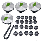 Wheel Center Cap Kit with Puller for Model 3/Y/S/X | 4 Hub Caps + 20 Lug Nut Covers