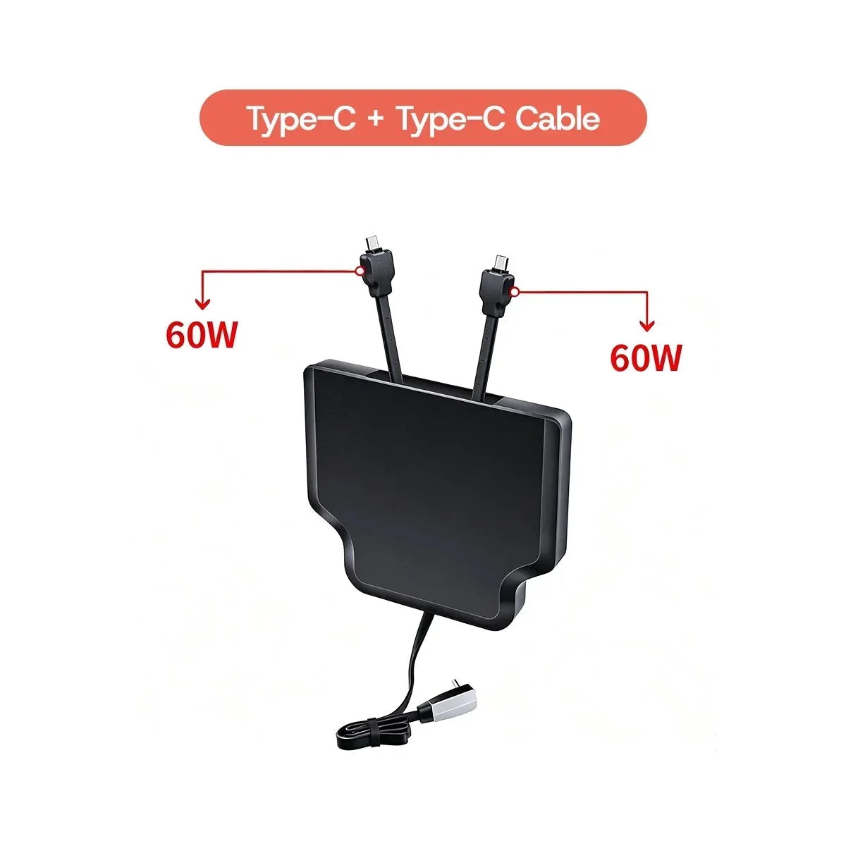 Armrest Retractable Charging Hub with Dual Cables for Tesla Model 3 2024+ / Model Y 2025+