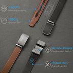 Micro-Adjust Leather Ratchet Belt