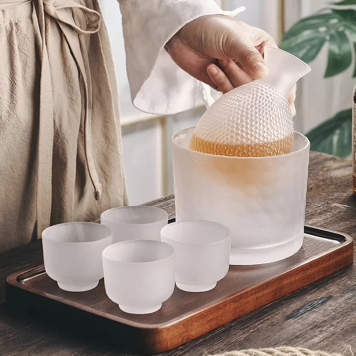Japanese Glass Set – Elegant Sake & Whisky Set | Perfect for Bar & Home | Ahahay