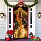 Christmas Door Cover | Fabric Front Door Decoration | Washable & Reusable | 91×203cm