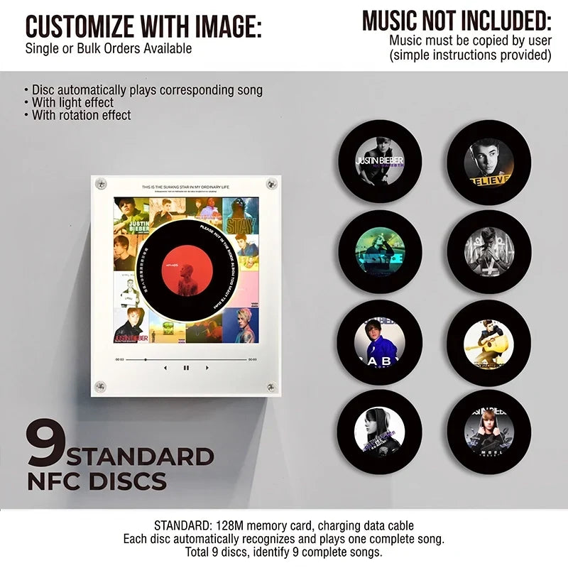 NFC Rotating Vinyl Record Magnetic Night Light