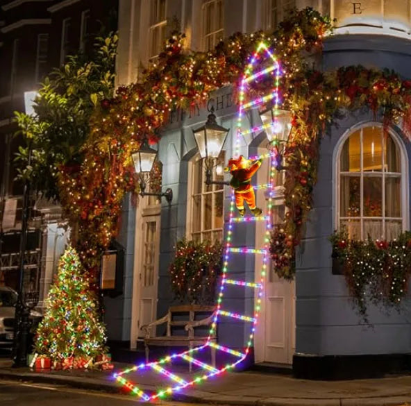 Winter Light | LED Christmas Decoration | Climbing Santa with Ladder | 1.5 m / 3 m | 8 Light Modes | USB