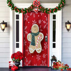 Christmas Door Cover | Fabric Front Door Decoration | Washable & Reusable | 91×203cm