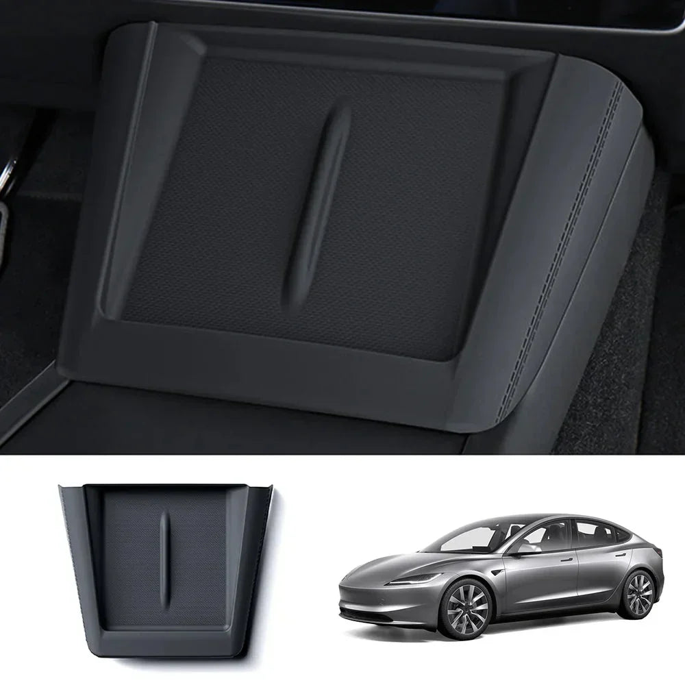 Full-Cover Non-Slip Silicone Wireless Charging Area Mat for Tesla Model Y Juniper 2025+ / Model 3 Highland 2024+
