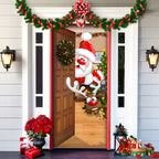 Christmas Door Cover | Fabric Front Door Decoration | Washable & Reusable | 91×203cm