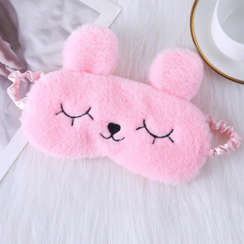 Ladies nan cozy unicorn sleep mask with embroidered eyelashes, soft plush and elastic ruffled ribbon 
Maetiva
