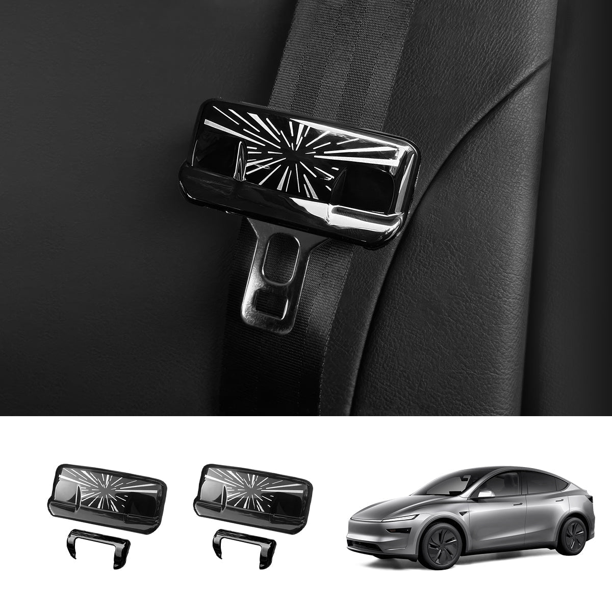 Seat Belt Buckle Cover Set for Tesla Model Y Juniper 2025+