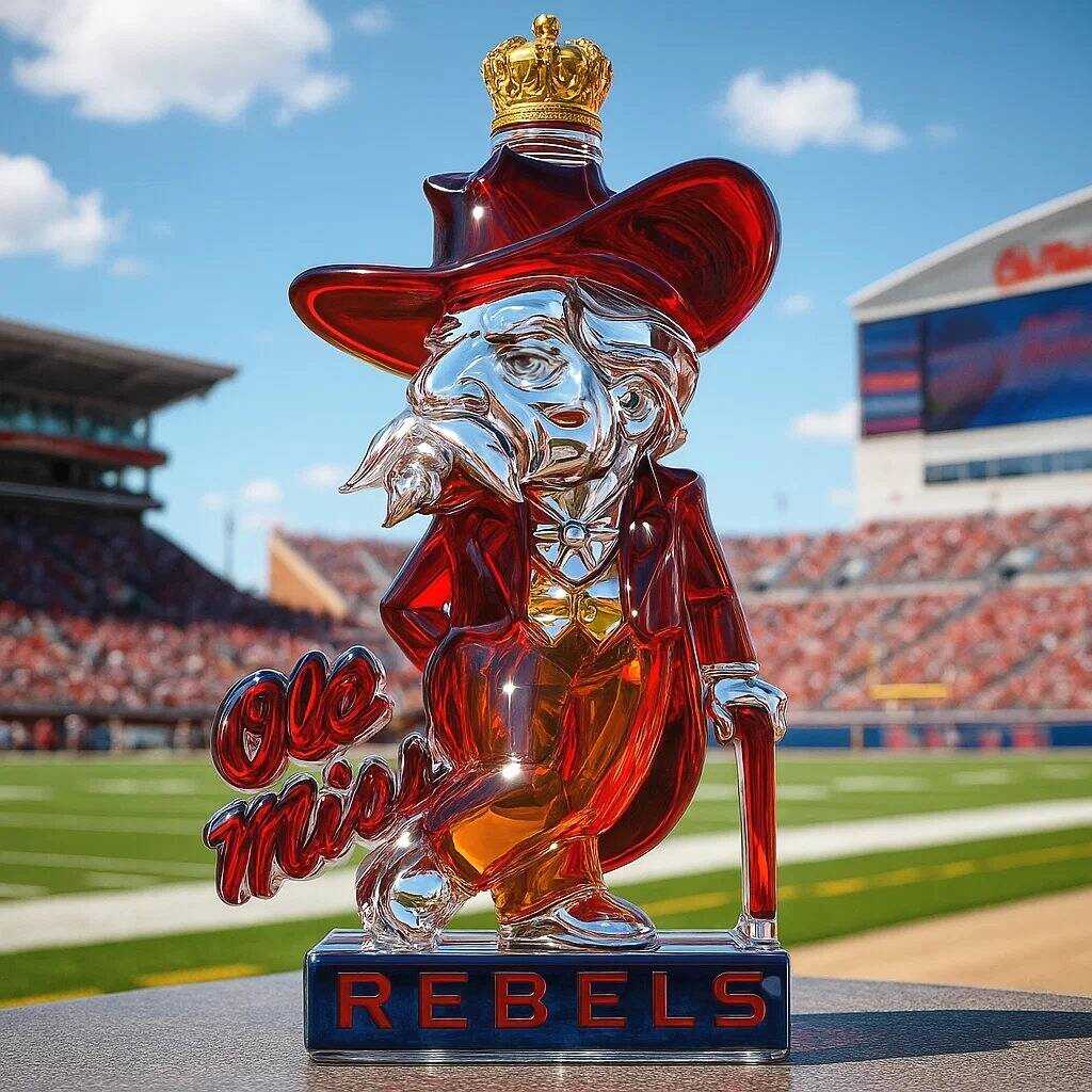 Ole Miss Rebels Whiskey Bottle