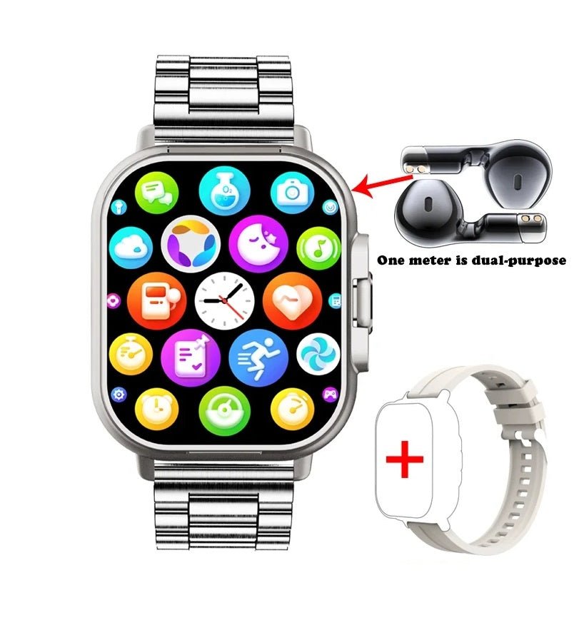 Smart GPS Watch & Bluetooth Headset Duo – 2n1 Watch to Monitor Heart Rate, Blood Pressure Monitoring, Music Play, and Calls in One Sleek Device