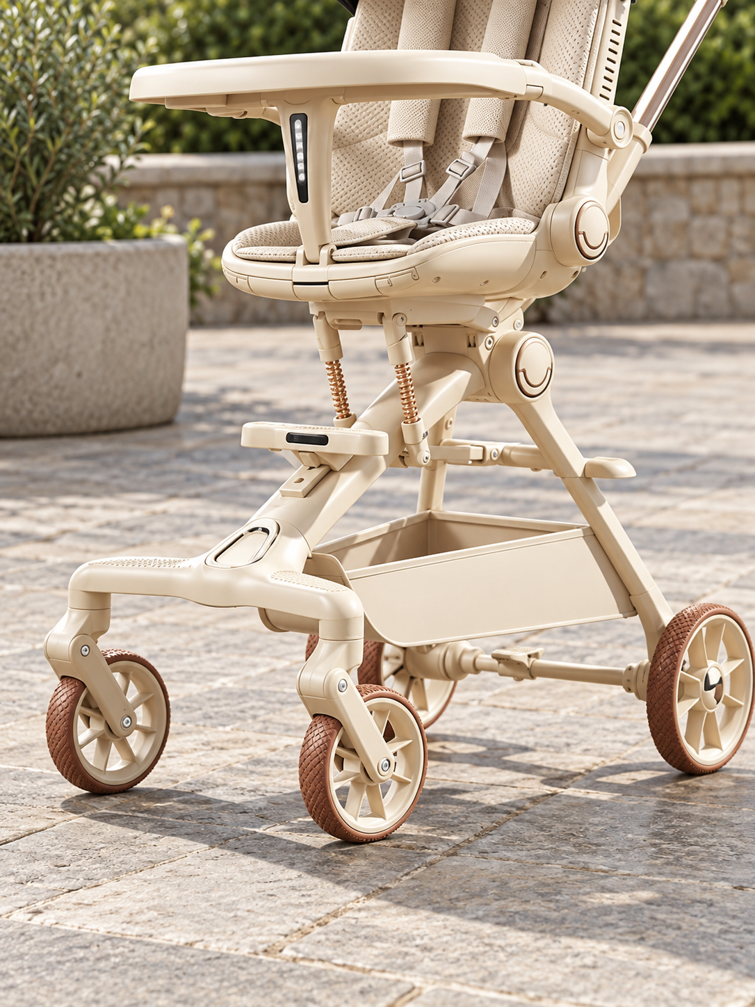 Snack Stop Reclining Baby Stroller with Tray
