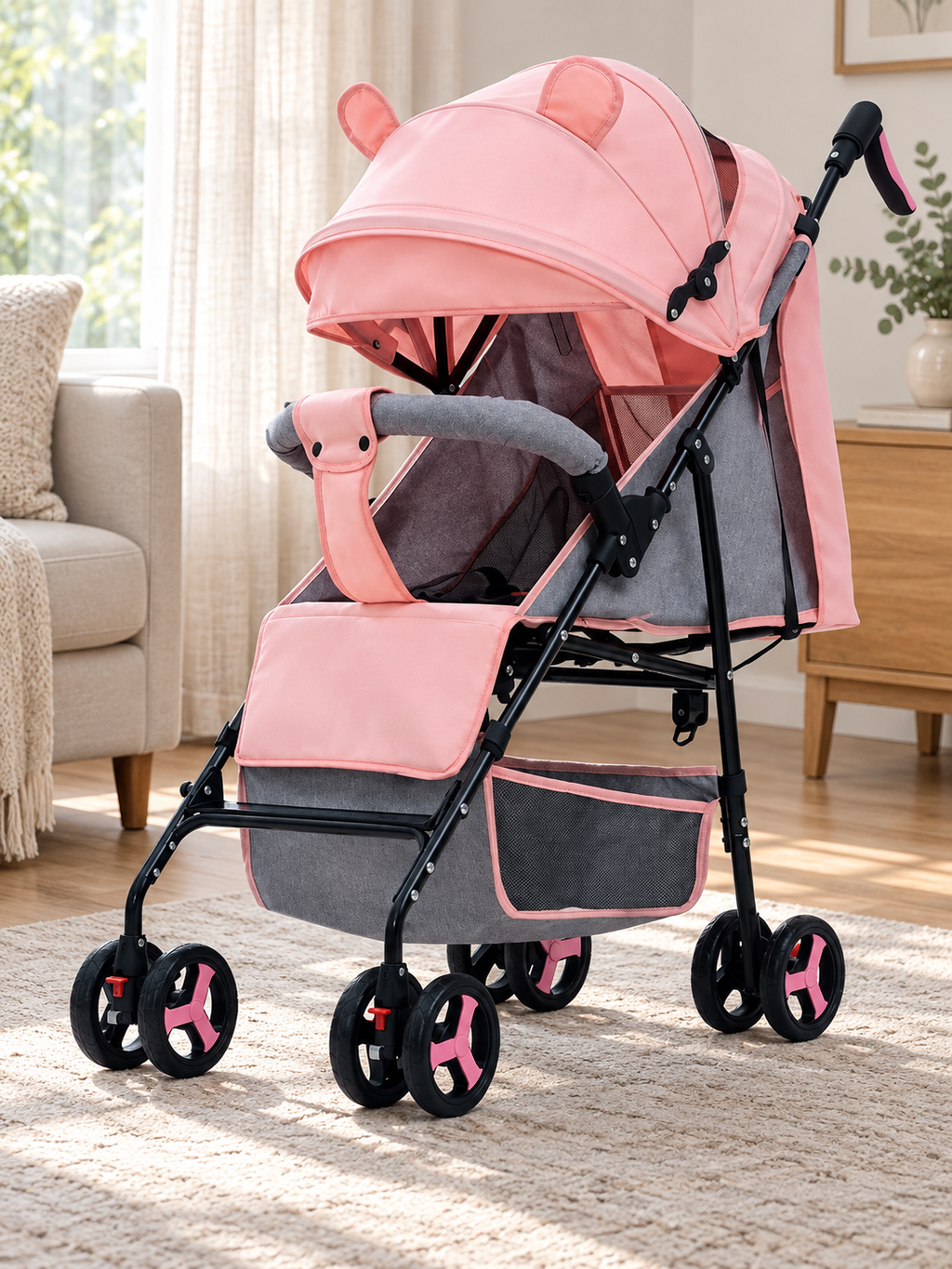 Spring Step Lightweight Folding Baby Stroller