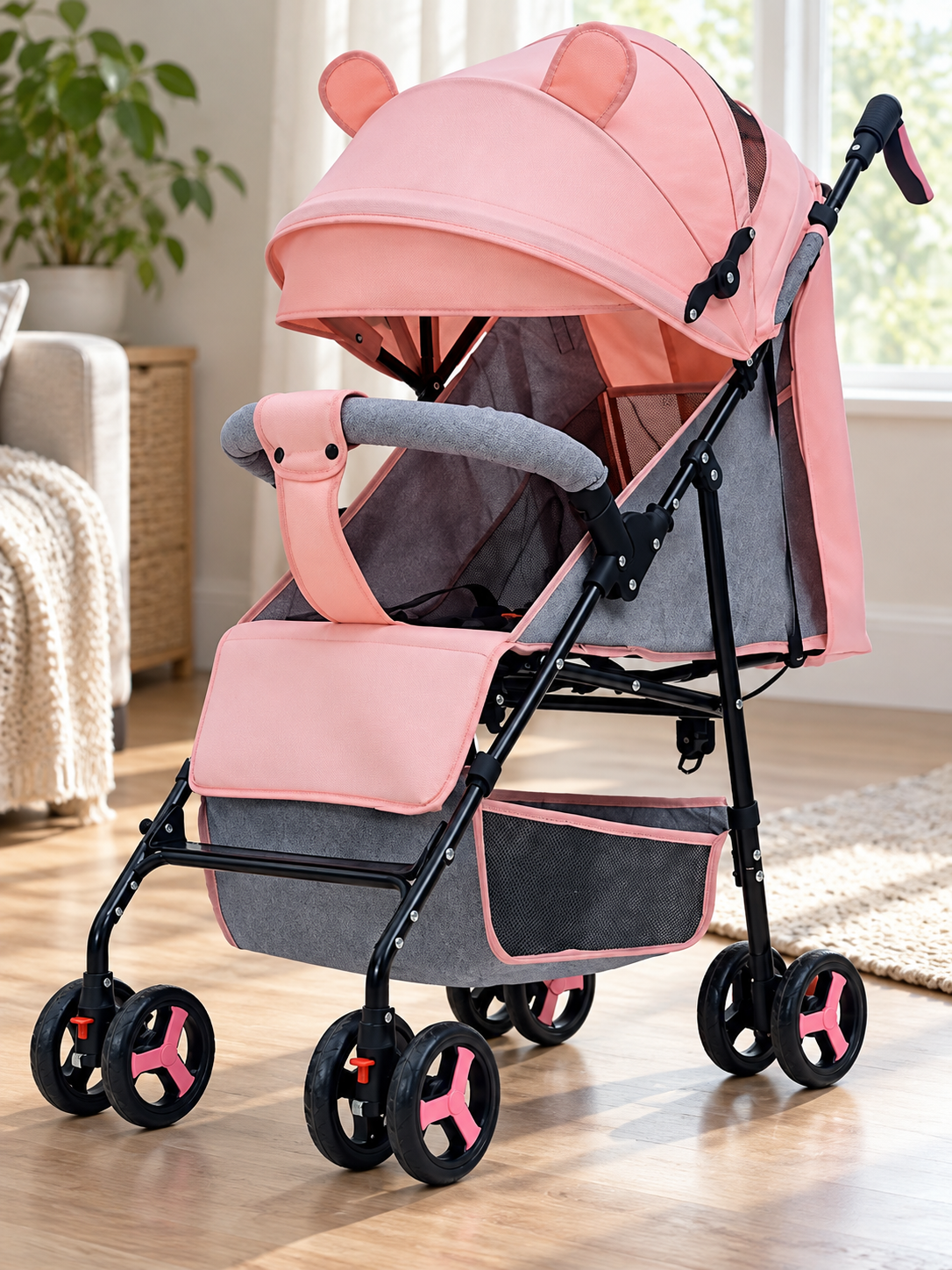 Spring Step Lightweight Folding Baby Stroller