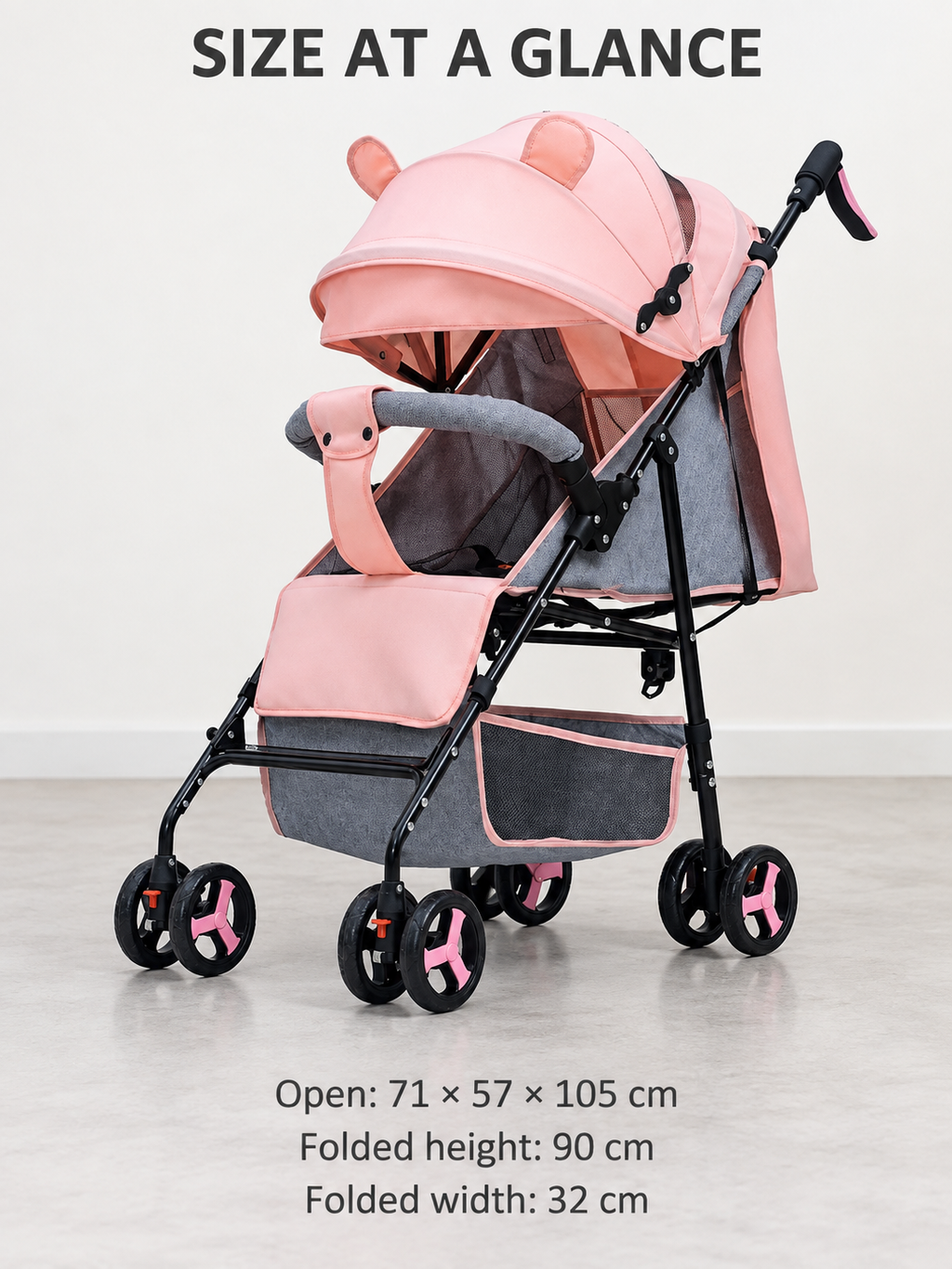 Spring Step Lightweight Folding Baby Stroller