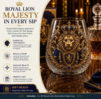 3D Crowned Lion Crystal Whiskey Glass