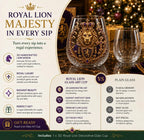 3D Crowned Lion Crystal Whiskey Glass