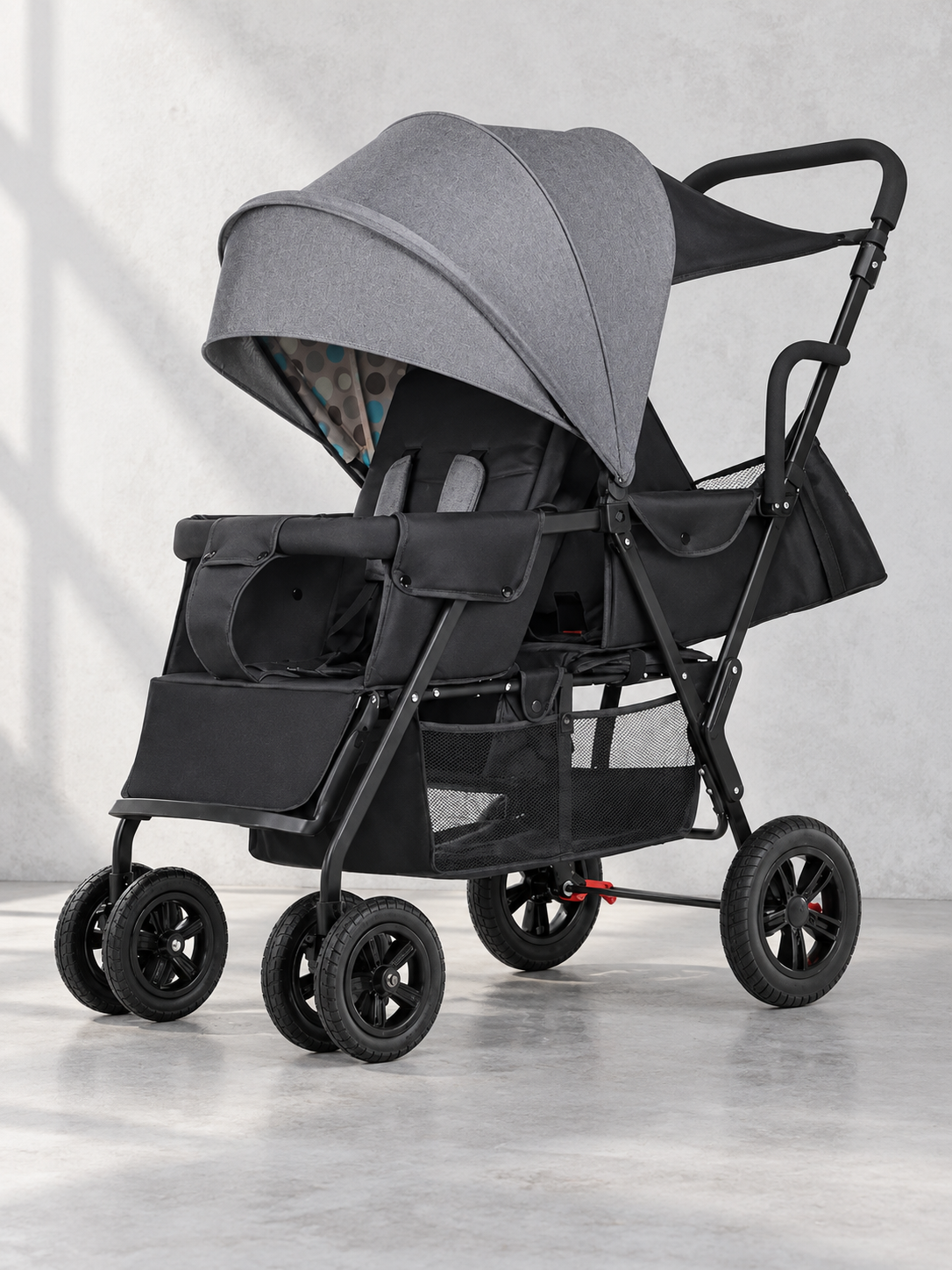 Tandem Trail Double Stroller with Removable Rear Seat
