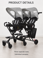 Trio Trek Folding Triple Baby Stroller