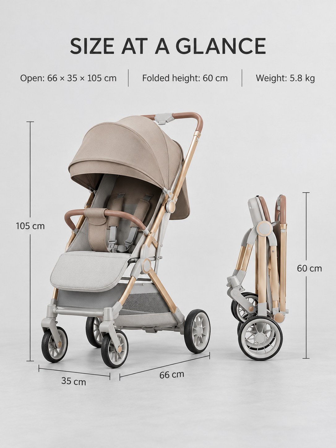 Turnabout Lightweight Reversible Baby Stroller