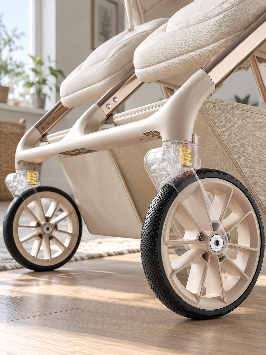 Twin Venture One-Click Folding Double Baby Stroller