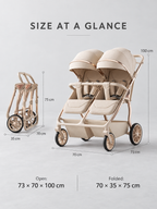 Twin Venture One-Click Folding Double Baby Stroller