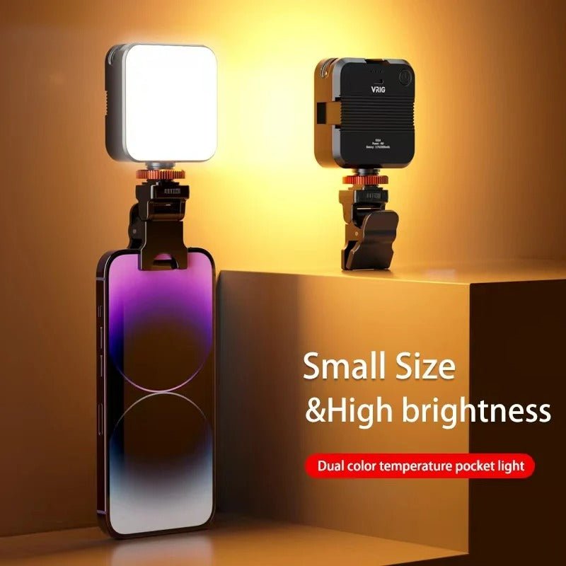 Universal Professional Shooting LED Camera Light - Clip-on Selfie Light LED for Phone Camera, Stabilizer, Video Conference, Zoom, Photography, and Makeup