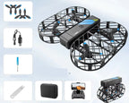 Foldable Remote Control Drone for Kids – Beginner-Friendly Aircraft with Aerial Photography, Safe Flying Toy, and Black Technology Design