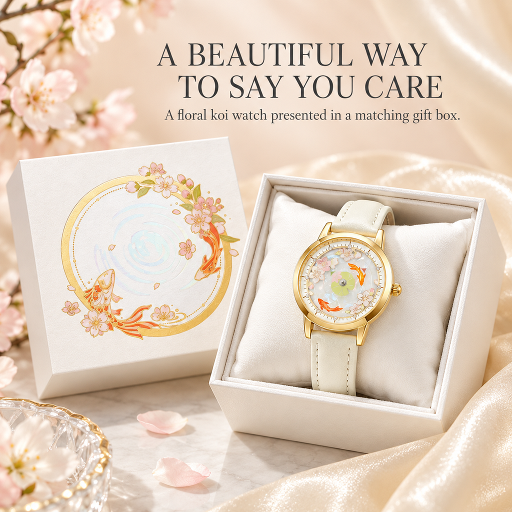 Lotus Pond Koi Dial Wristwatch